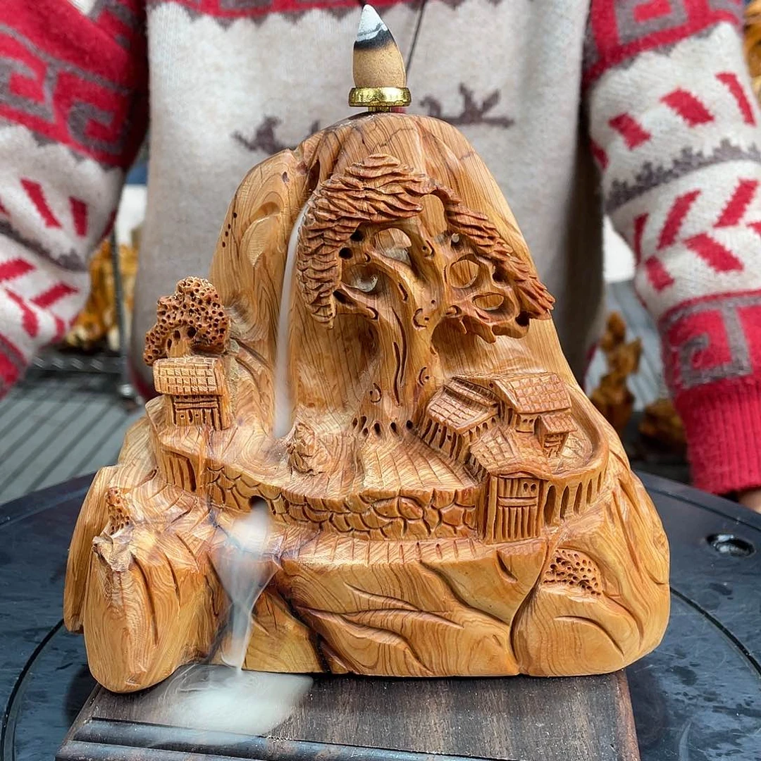 柏木（崖柏）山水倒流香送两盒香