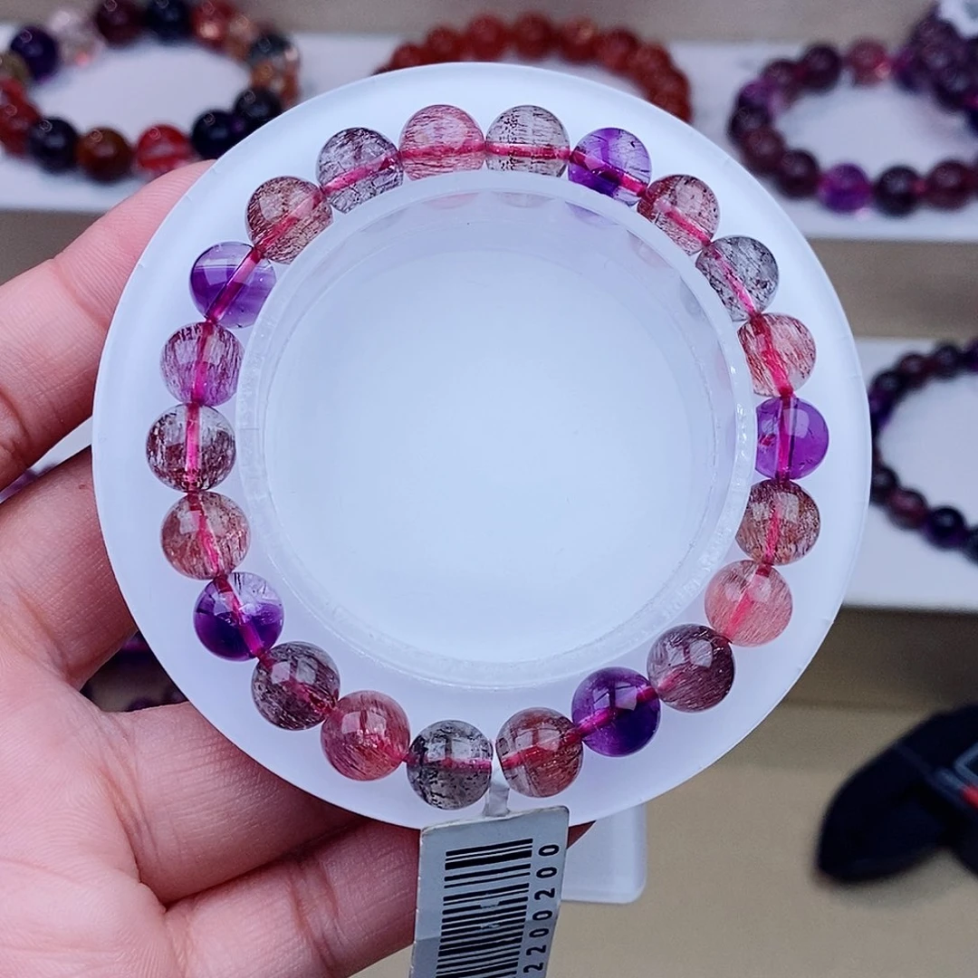 未镶嵌手链水晶黑加仑超七8+m