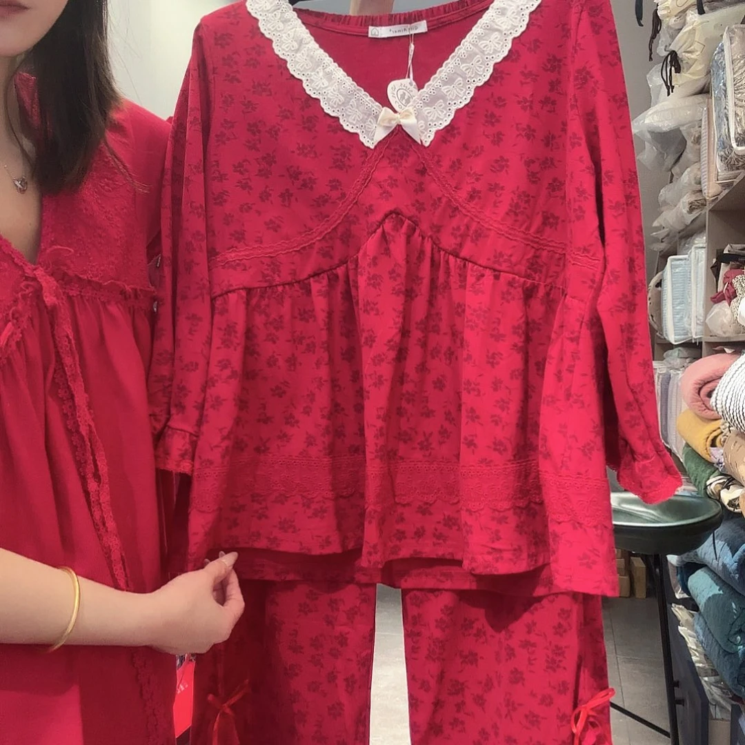 三醋酯纤维送礼袋红色睡衣L