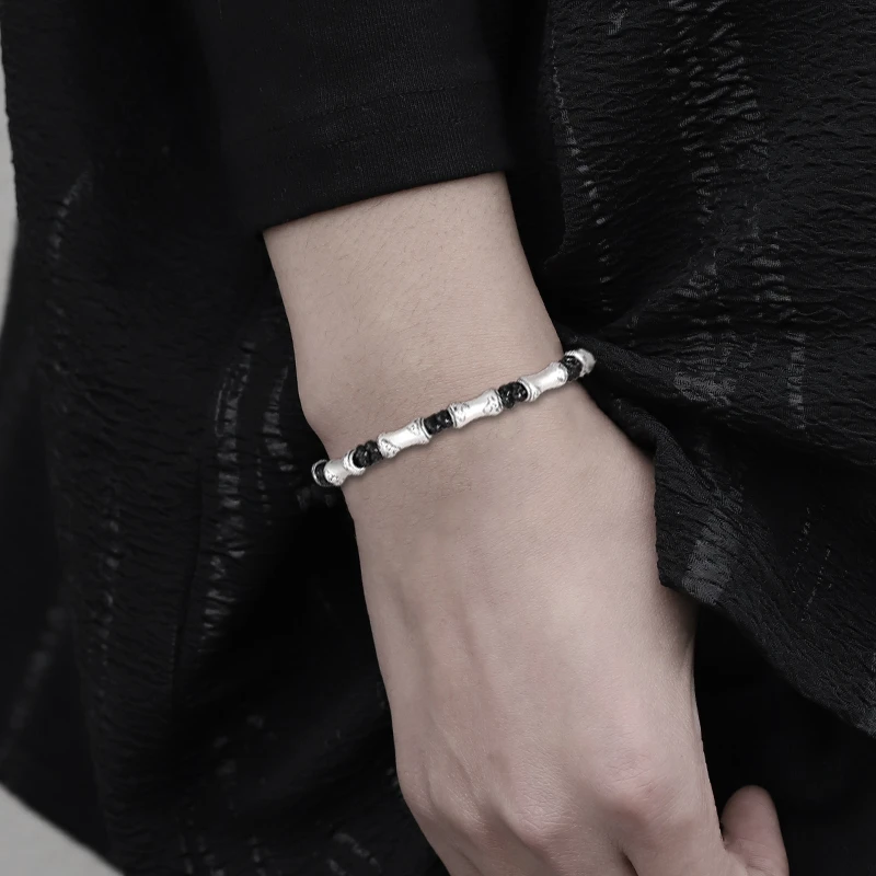 足银手链 999男士手串男款手饰竹节祥云生日礼物送男生FC501151-Z