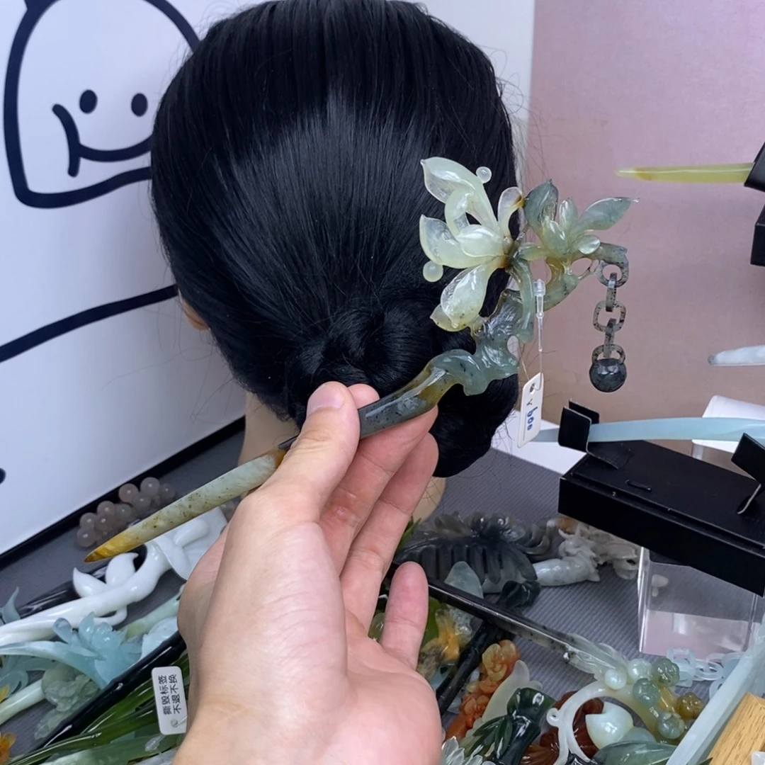 糖***糖蛇纹石玉合金发饰