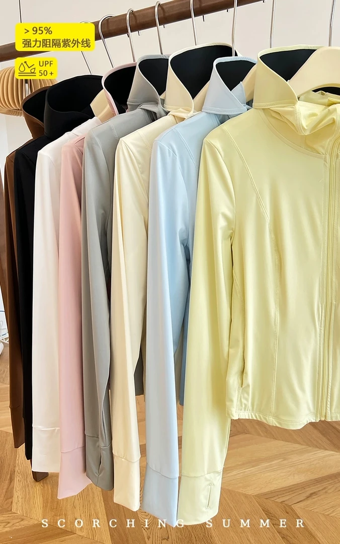 (帽檐款）防晒衣防嗮指数88锦纶22氨纶原纱型正肩骑车夏季小蛮腰