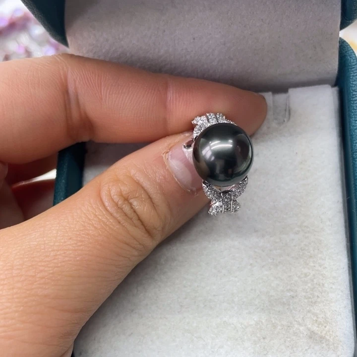 海水珍珠戒指银S925镶嵌
