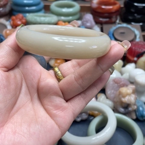 合金石英质玉（黄龙玉）手链㦡