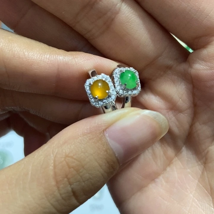 翡翠戒指银S925镶嵌