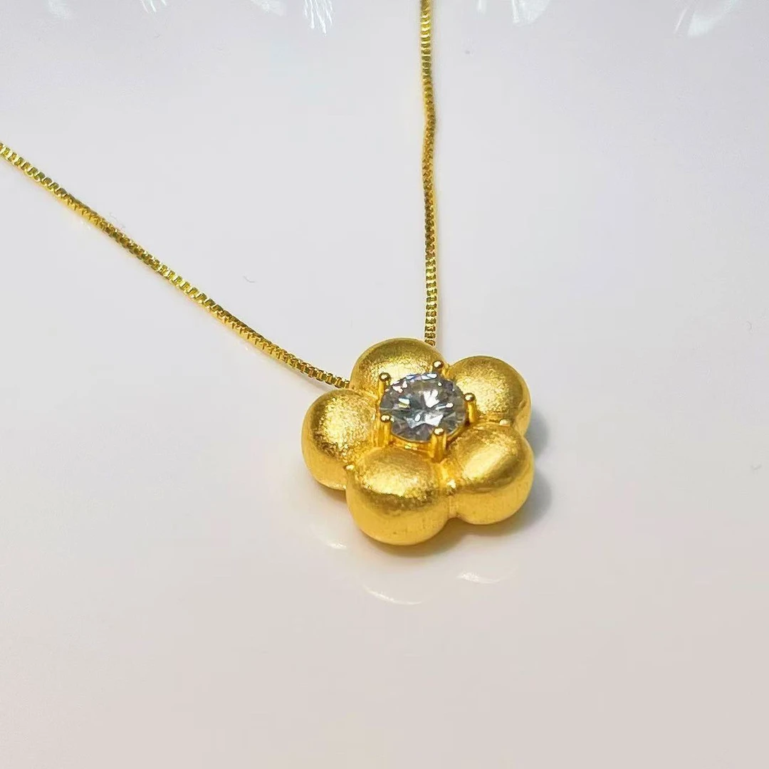 实验室培育钻石-中国好珍宝【151】五瓣花精致款吊坠（赠链子）