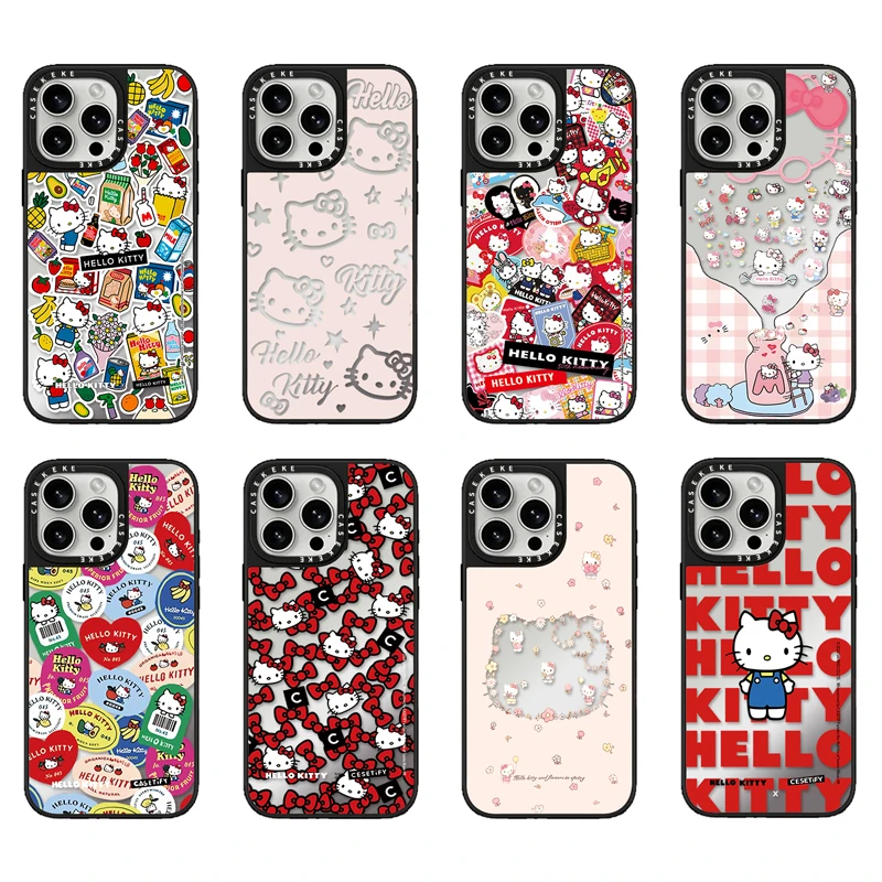 新款KT猫系列适用苹果16PRO镜面手机壳iPhone15/14/13/12女款11潮