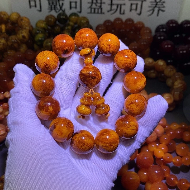 松木手串/手链琥珀木 1.8 留疤