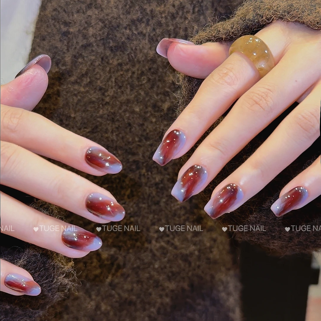 Tuge Nail “紫色美拉德” 古早晕染优雅感百搭款设计师美甲TGN130