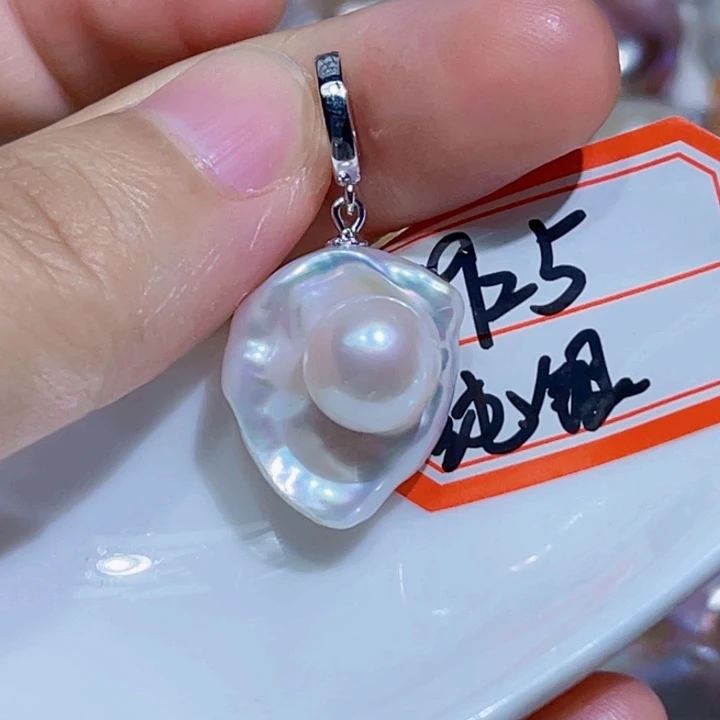 淡水珍珠银S925镶嵌颈饰