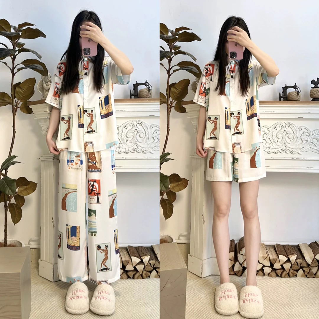 【伦敦插画】小众设计轻奢高级感家居服睡衣女套装