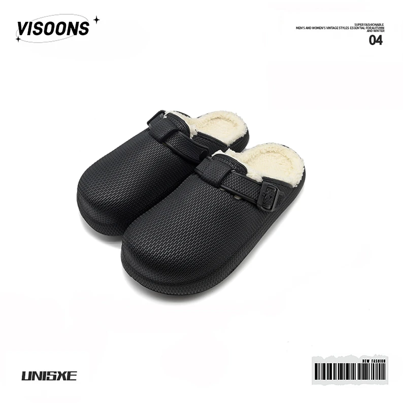 EVA包头新款勃肯加绒棉拖鞋柔软防水防滑情侣懒人一脚蹬网红棉拖