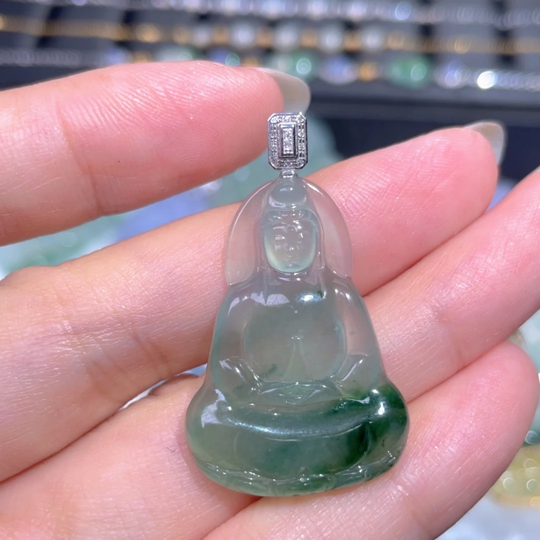 颈饰18K金镶嵌翡翠翡翠