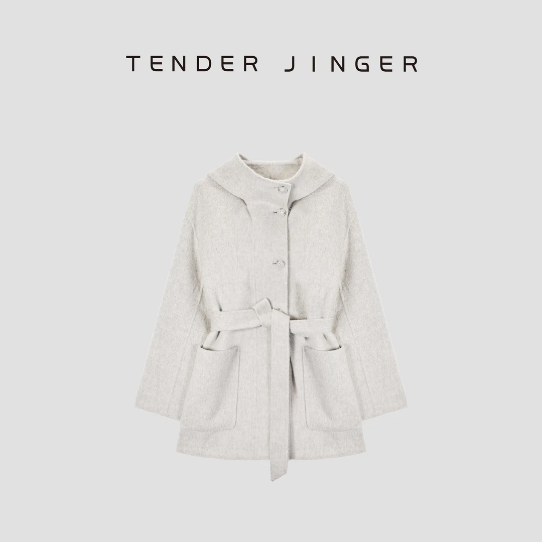 Tender Jinger｜线下专供 羊驼毛驼绒混纺蓬松温柔大衣T54CH50302