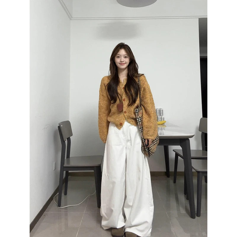 MARIE.COCO高级感穿搭慵懒外穿软糯短款针织外套阔腿裤秋季两件套