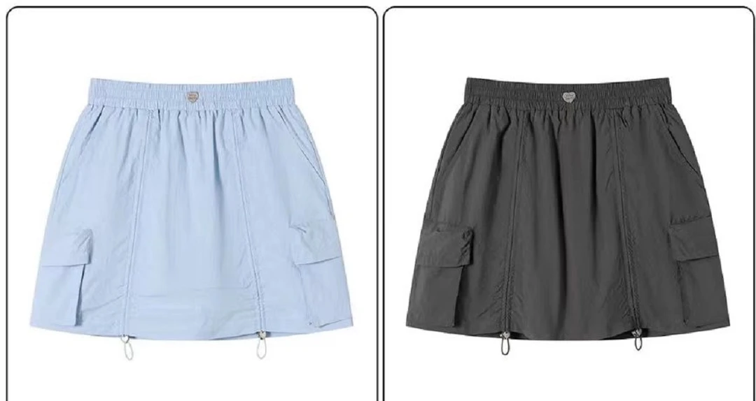 工装裙街头松弛感松紧腰显瘦春夏季美式