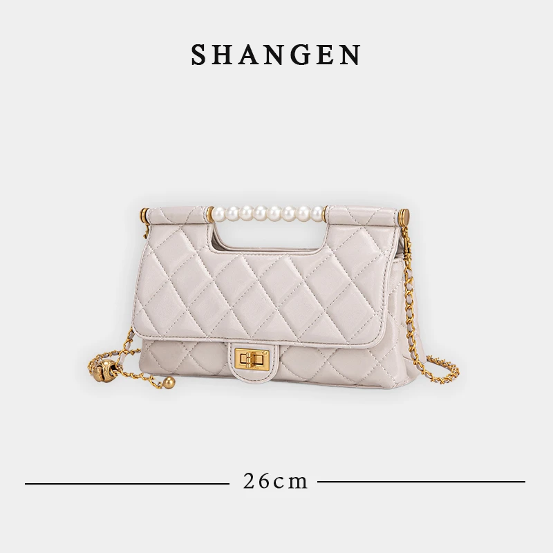 【尚恩CC】QYX-61381-奶昔白-轻奢时尚女士新款手提单肩斜挎包