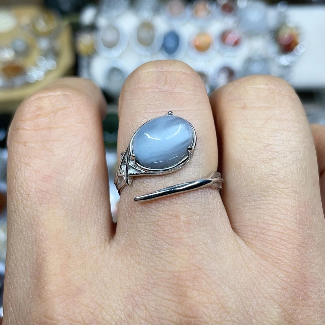 【闪购商品】银S925镶嵌珠宝半成品水晶戒指