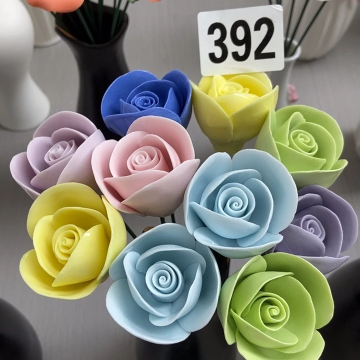 陶瓷手工制作陶瓷花10朵