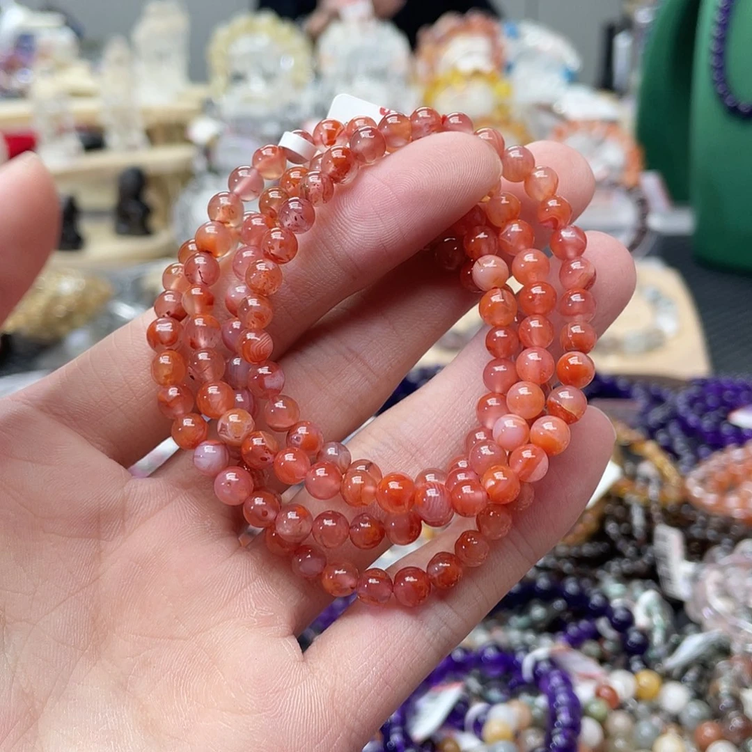 未镶嵌水晶手链冰飘满红卡5mm