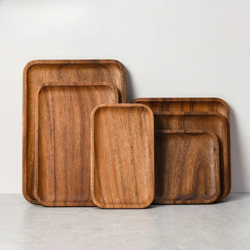 C胡桃木实木长方形餐盘小号托盘茶盘相思木咖啡盘小吃干果盘平盘