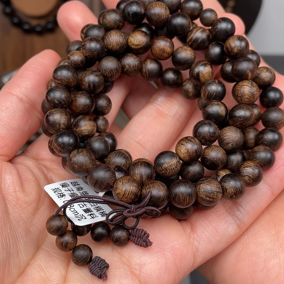 沉香手串南*越南芽庄白棋0.8瘤疤
