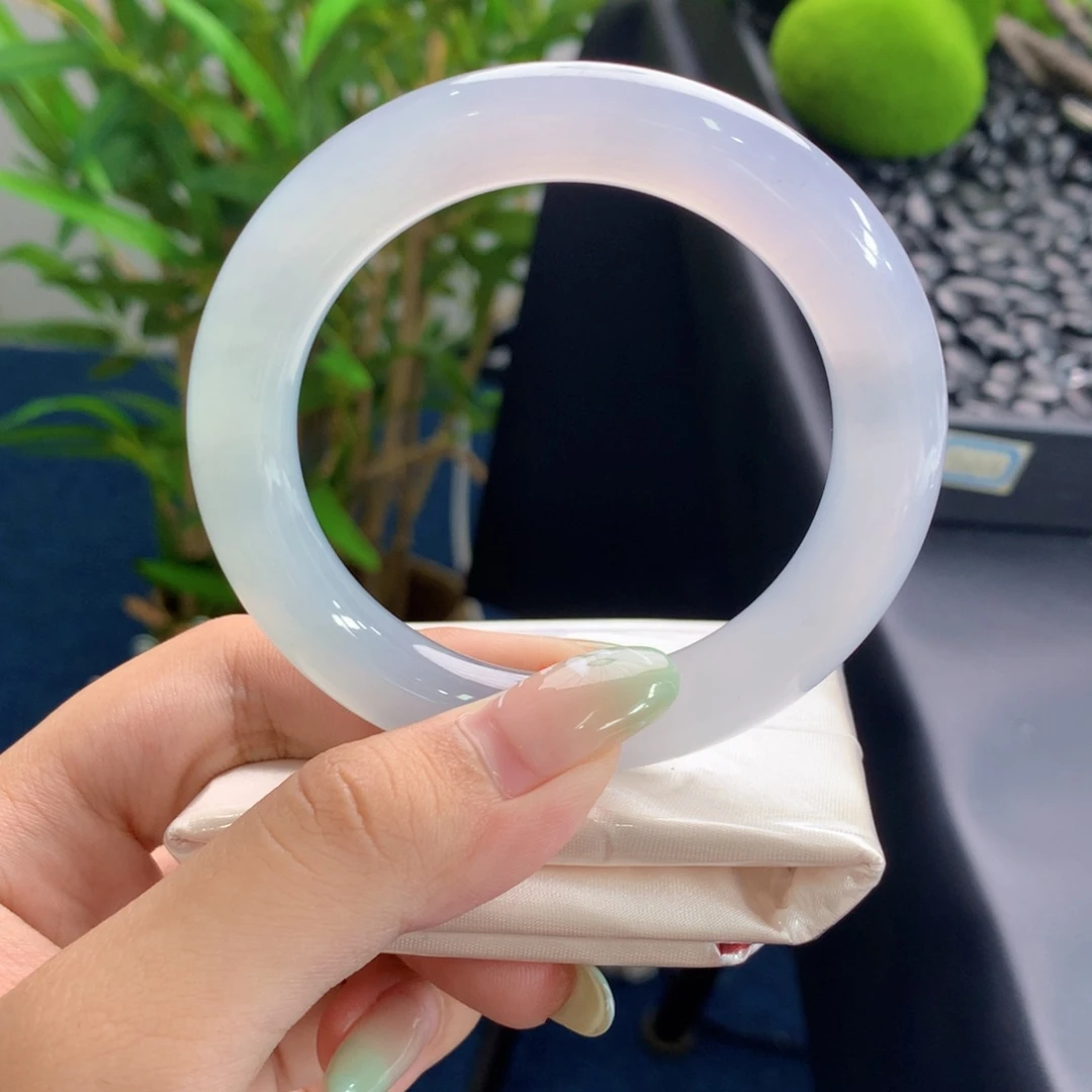 翡翠未镶嵌手镯胶圆条27