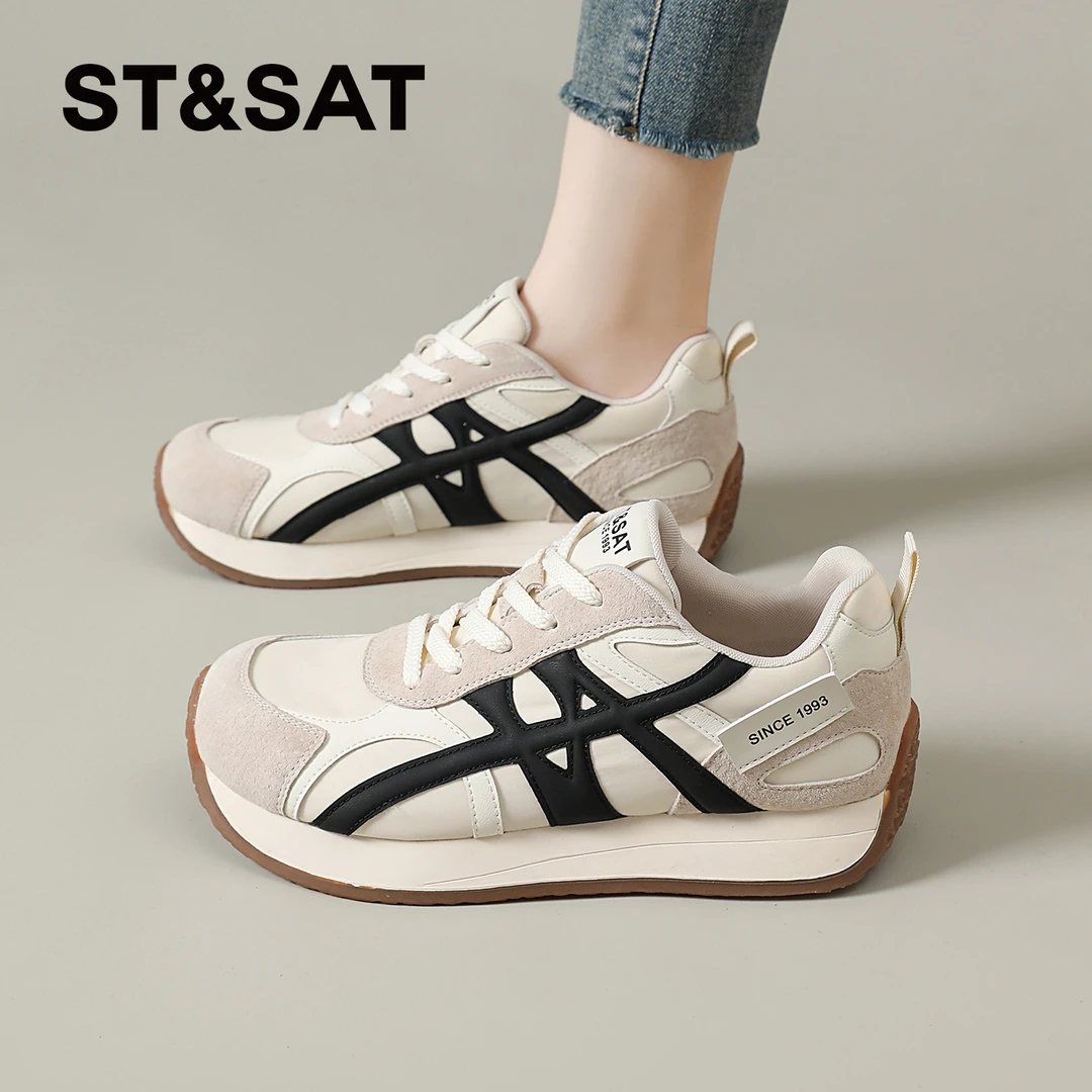 星期六鞋子女款德训鞋2025新款秋季爆款女款百搭阿甘鞋休闲运动鞋