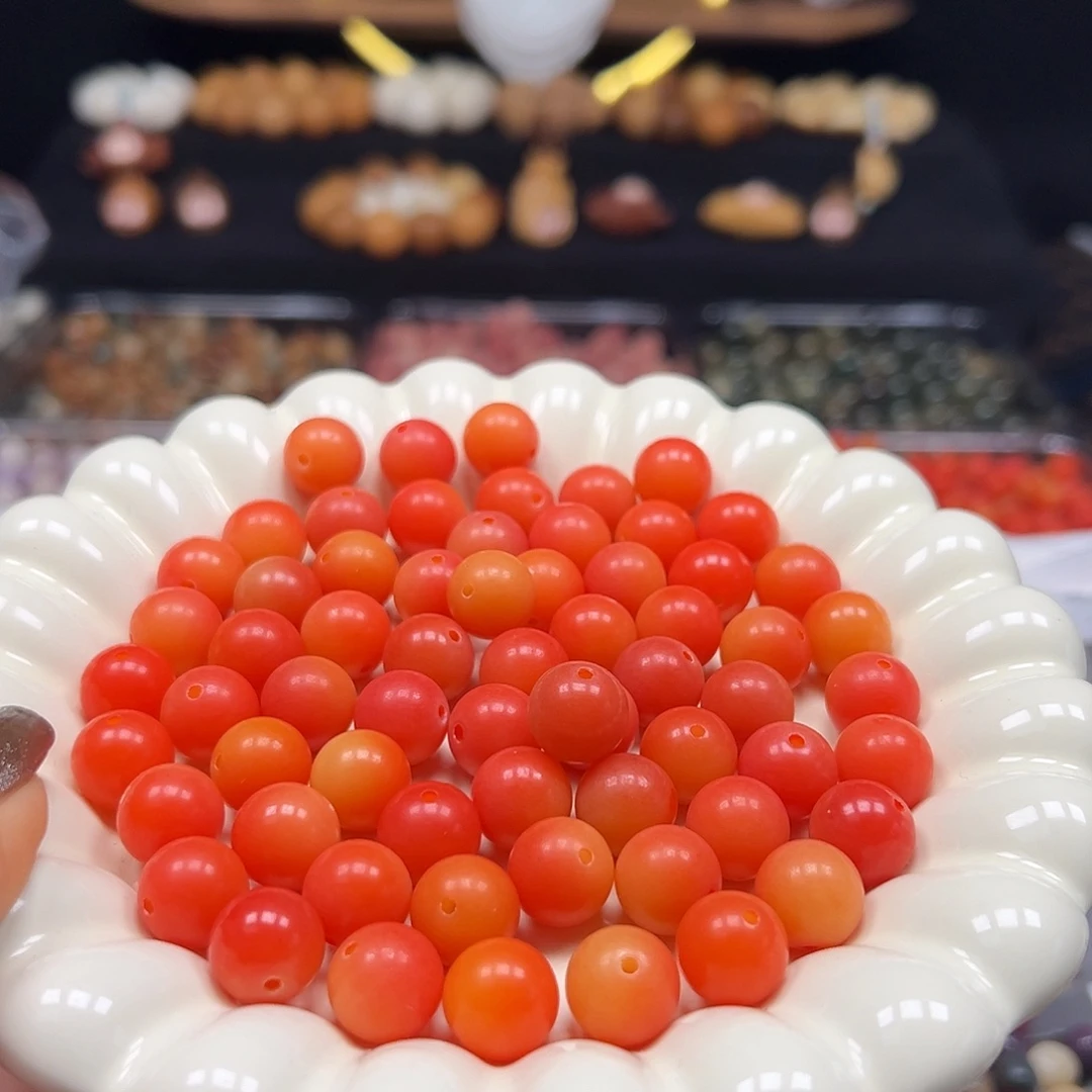 菩提根/象牙果手串卡12金橘圆120颗