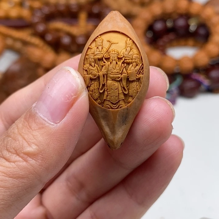 吊坠橄榄核五路财神