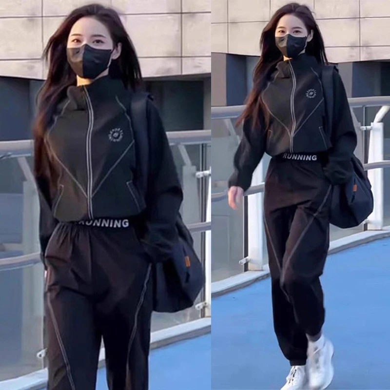 香朵儿简约时髦洋气运动时尚套装2025春秋新款职业通勤女装两件套