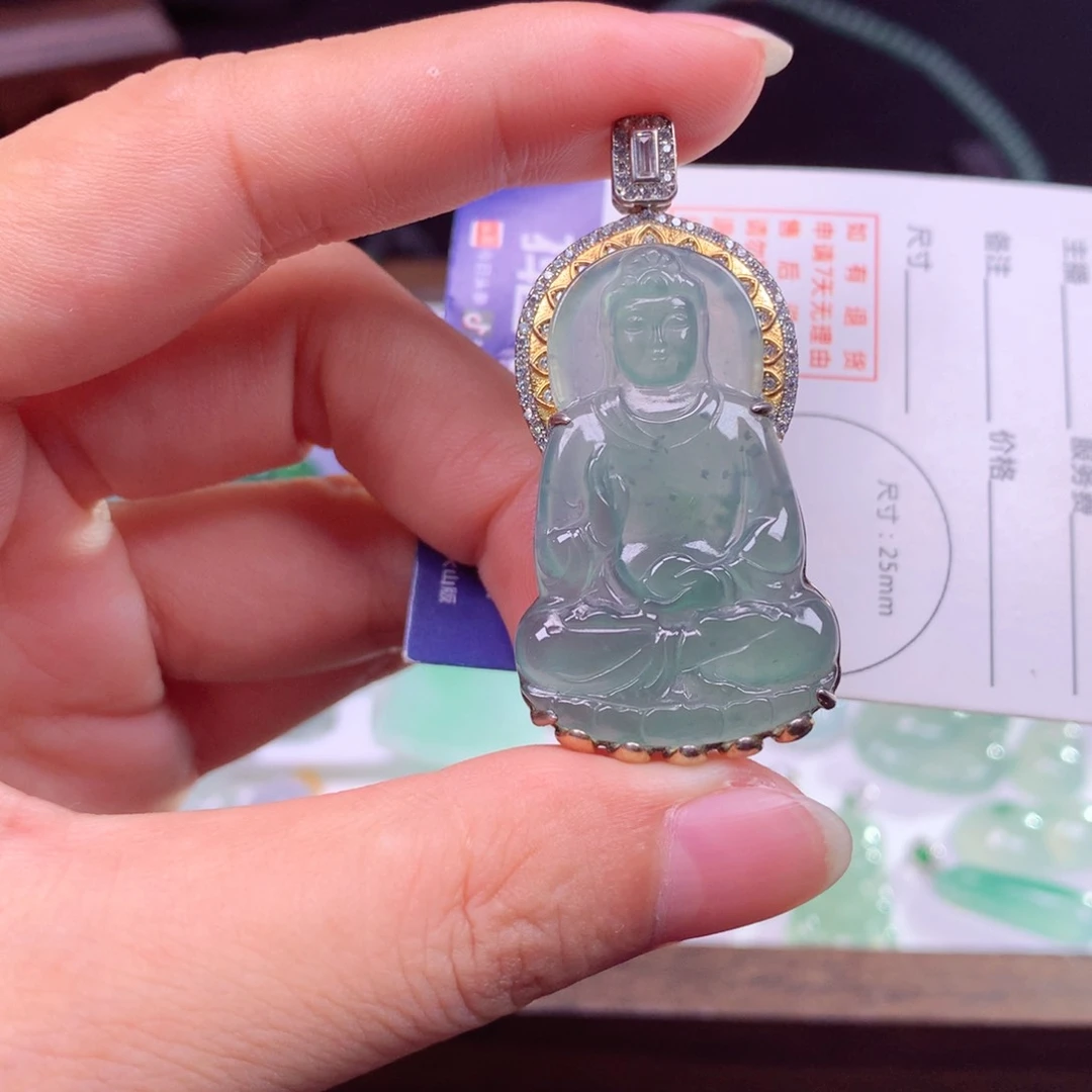 颈饰银S925镶嵌翡翠翡翠