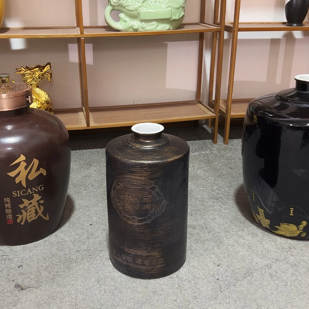 10斤古铜色 直筒藏酒 高分子盖 微瑕
