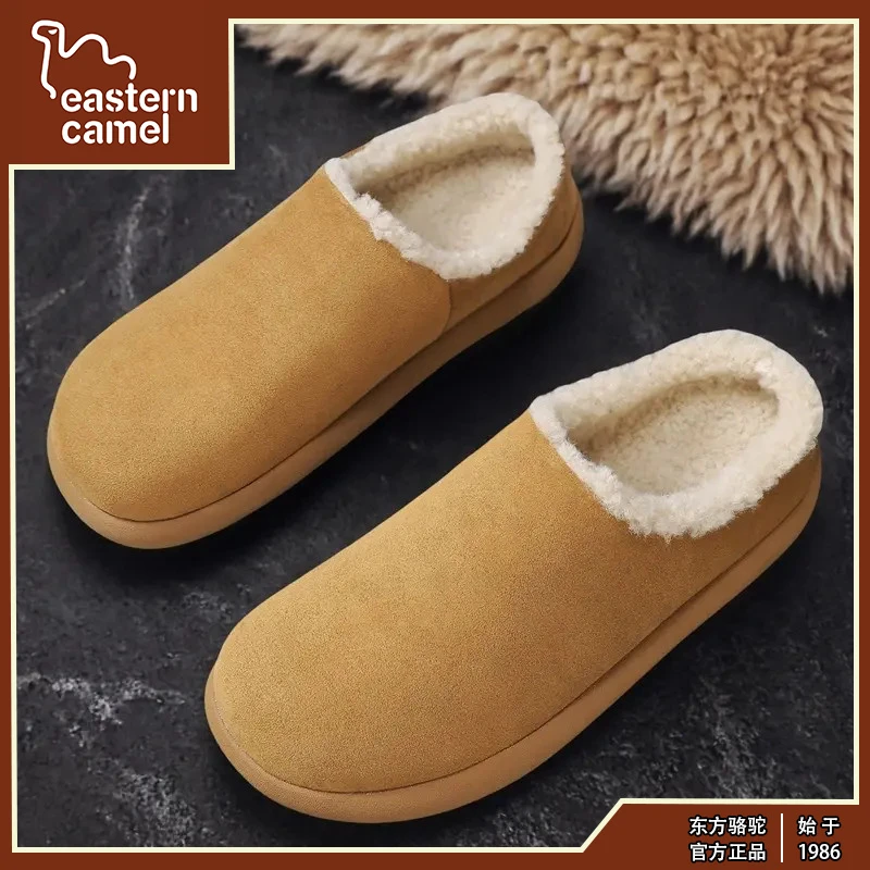 东方骆驼外穿男女情侣一脚蹬穆勒鞋冬季加绒勃肯鞋保暖包头小土豆
