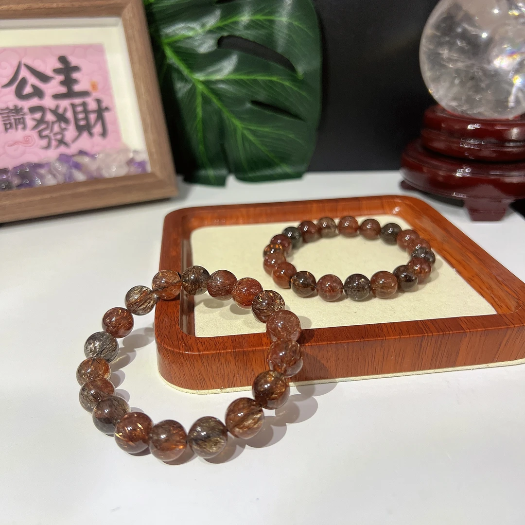 s643天然高品质收藏级黑金超七单圈手串 多样性发一件
