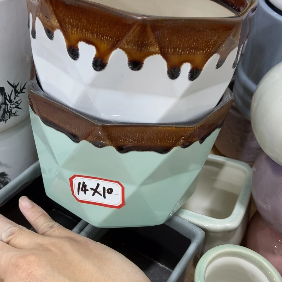 红陶高温陶瓷花盆