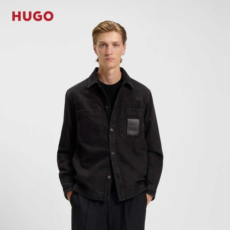 【100%棉】HUGO雨果男士25年冬季新款棉质宽松版型牛仔衬衫50549765