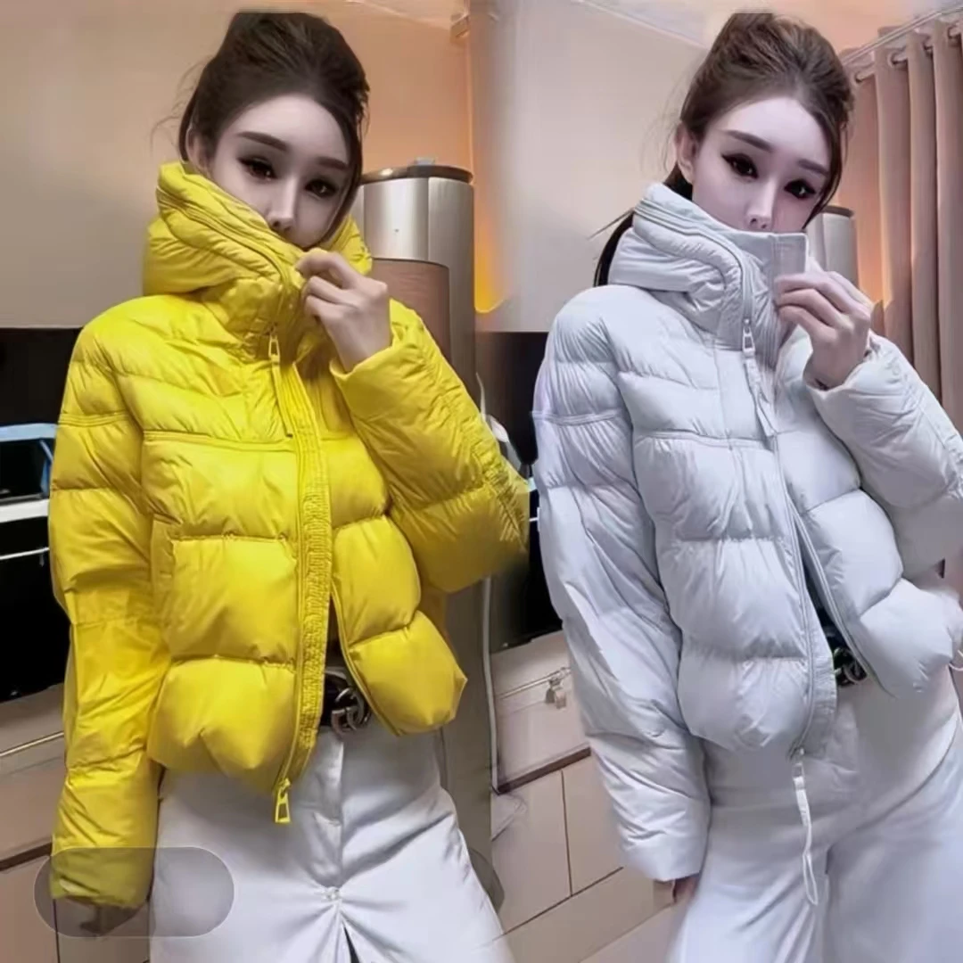 网红时尚连帽加厚纯色宽松女士棉服冬韩版新保暖甜美减龄显瘦上衣