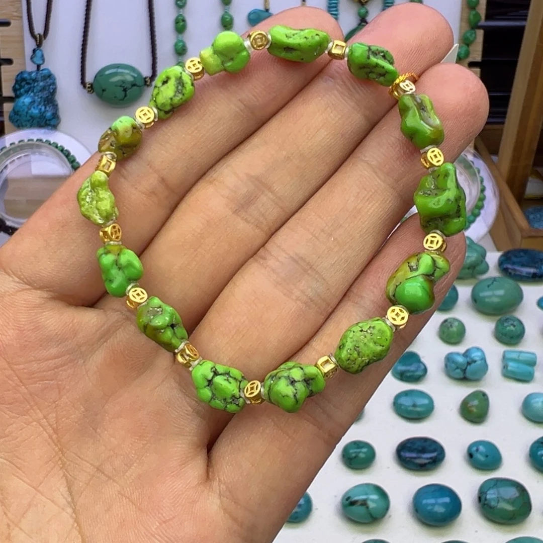 菜籽绿玉化随型手串