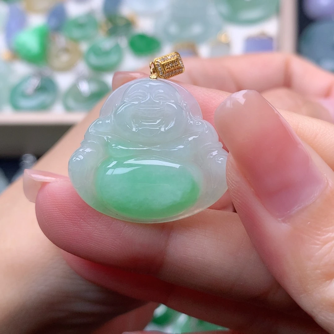 【闪购商品】翡翠18K金镶嵌吊坠(不含链)