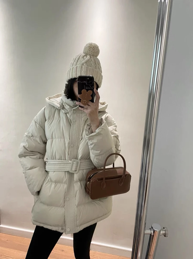 灰灰呀！3082 年货来袭！韩系复古设计感收腰连帽雨雨外套