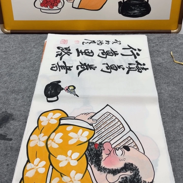 国画手绘禅意画一物一拍