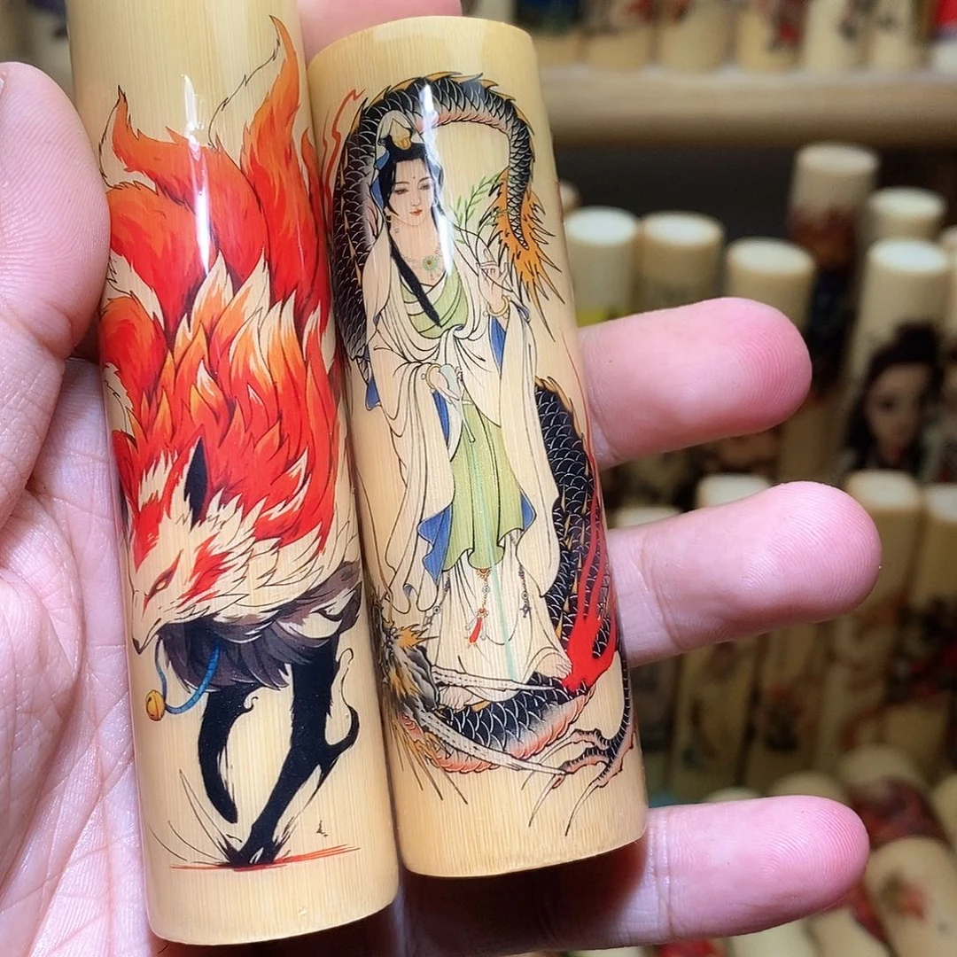 香榧木小****y实心玉竹手把件