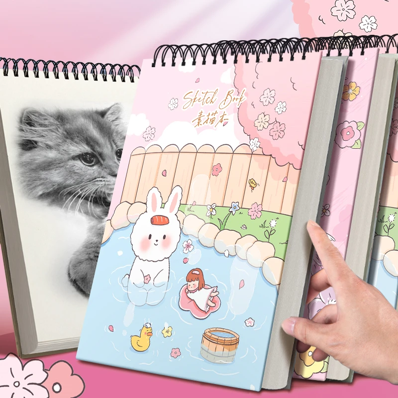 A4加厚素描本16K线圈绘画本图画本空白速写本手绘本学生用美术本