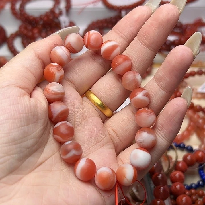 手链未镶嵌南红玛瑙红*22
