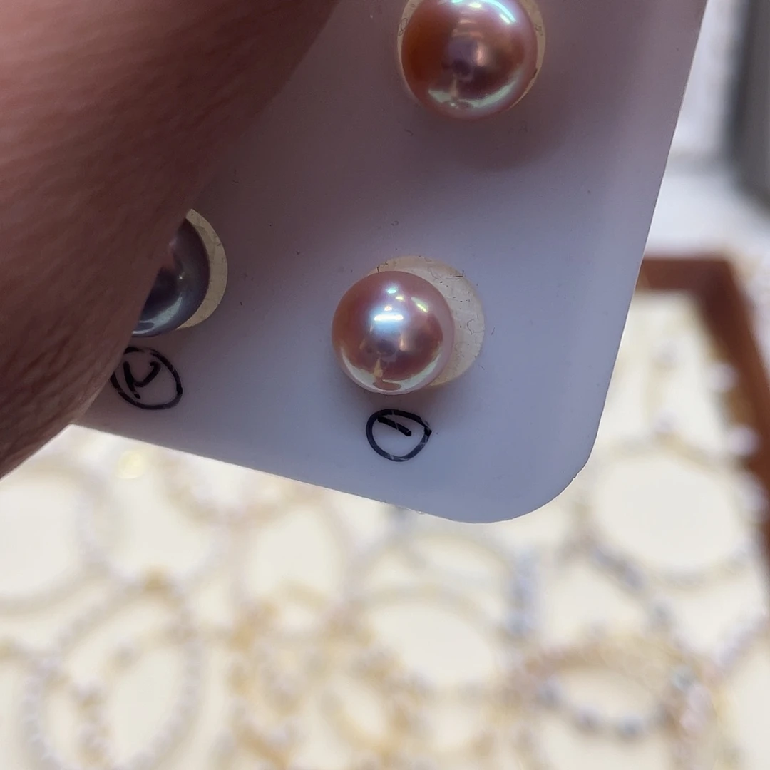 淡水珍珠耳饰银S925镶嵌