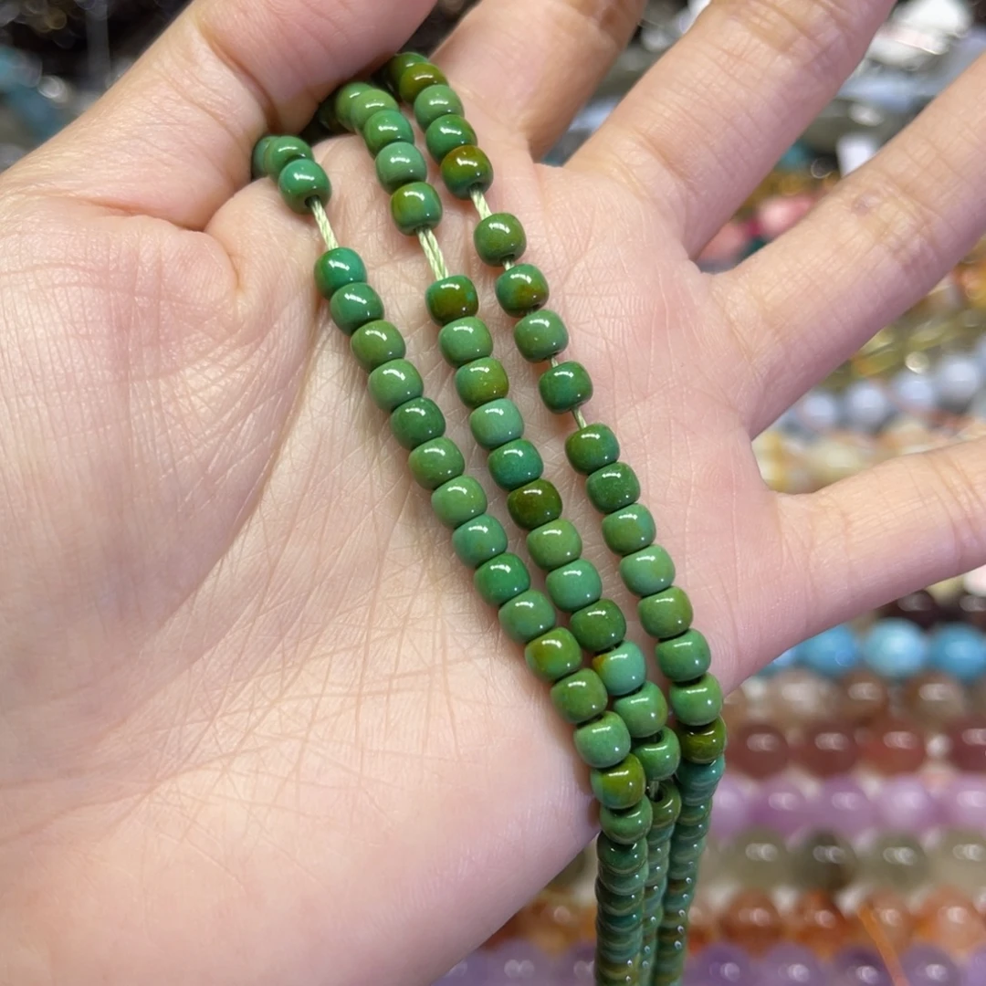 玛瑙/玉髓散珠天然绿松卡5长条38厘米
