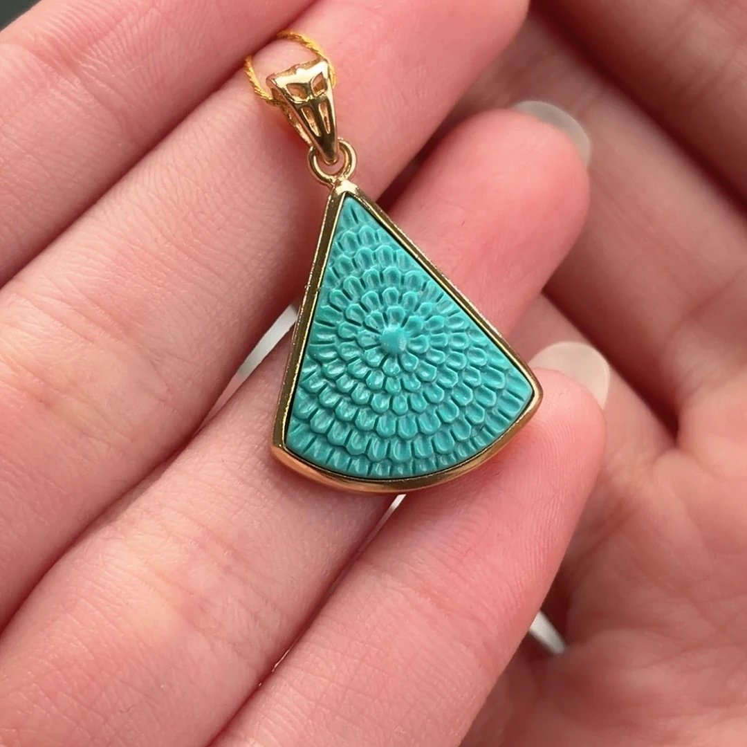 绿松石银S925镶嵌颈饰