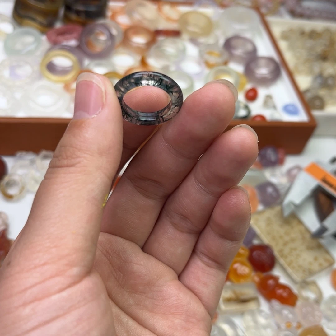 玛瑙/玉髓合金戒指水草14.9