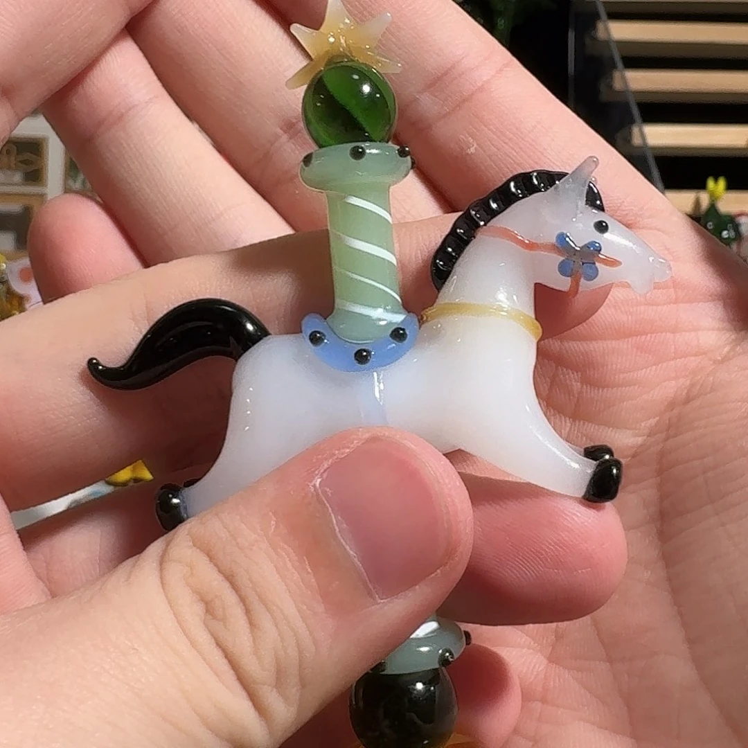 琉璃手工艺品铜*栗旋转木马